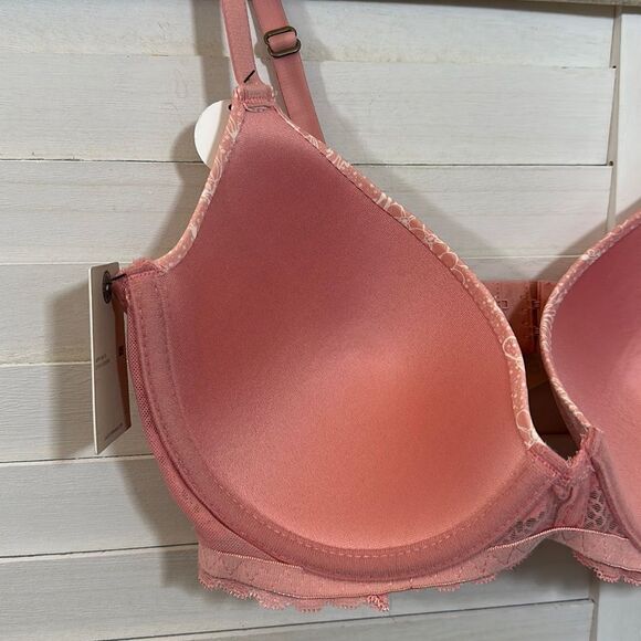 Lucky Brand Bra 34C Underwire Pink Light Lift Demi Floral Pink NWT - Picture 8 of 14